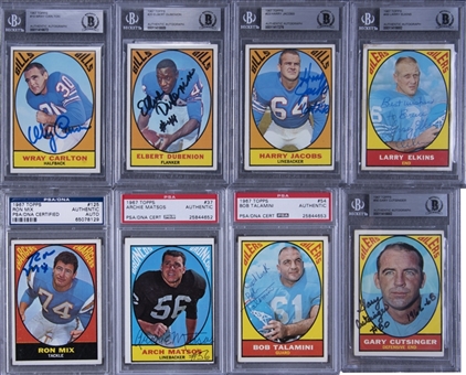 1967 Topps Football Signed Cards Graded Collection (24 Different)